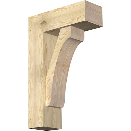 Ekena Millwork Legacy Block Rough Sawn Bracket w/ Offset Brace, Douglas Fir, 8"W x 22"D x 34"H BKT0806X22X34LEC05RDF